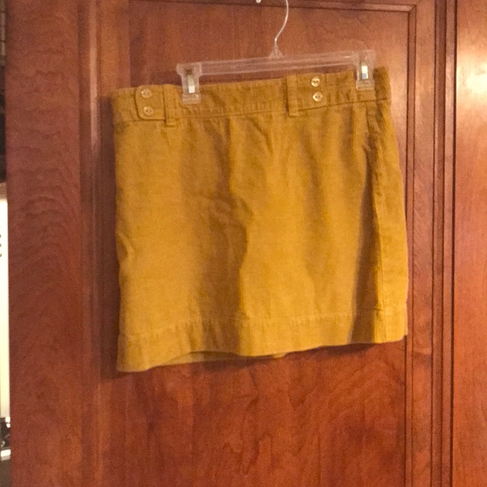 Yellow cord skirt
